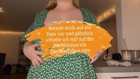 Bereite mich auf ein Date vor und plötzlich schiebe ich mir auf der Kücheninsel ein Deofläschchen rein
