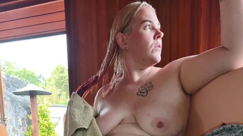 Fingering in the sauna