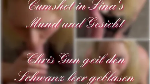 C*****t in Sinas Gesicht. Blowjob POV mit Chris Gun