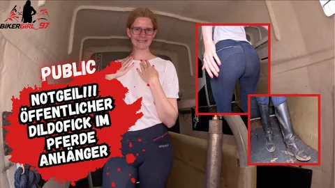 Thirtieth dildo f**k in the horse trailer! The stable owner must never find out about this!