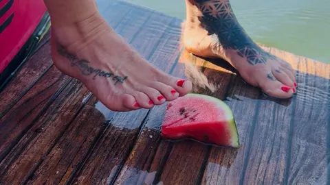 🍉 Melon trampling on a boat deck