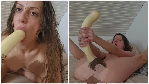 Fucked with a thick wooden club