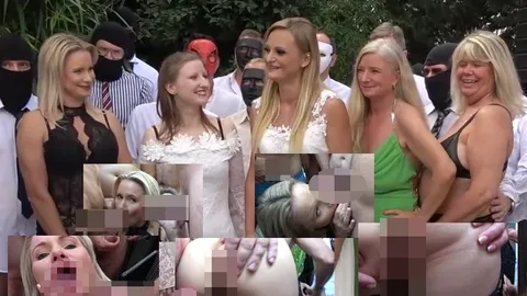 The horny maid of honour!! 20 cocks in the wedding garden!!