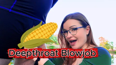 Deepthroat blowjob by the lake    XL COCK IN MY MOUTH