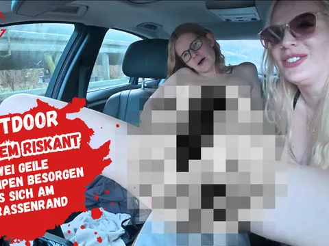 2 geile Auto Schlampen besorgen es sich! Car S*x extrem!