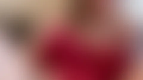 Hot solo session in red lingerie with a thick dildo