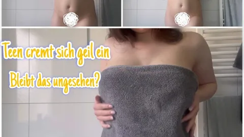 Will this go unnoticed? Teen secretly puts on cream in the bathroom