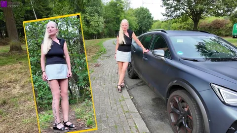 Frech, öffentlich und ohne Höschen! Geiler Public Rastplatz P**s!