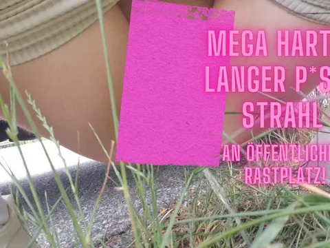 MEGA-HARD, LONG P**S JET AT A PUBLIC REST AREA! This time, absolutely everyone saw me!