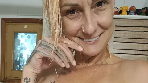 Hot shower 🥵🚿🧖‍♀️ blonde and bikini tan lines 👄🫶