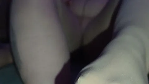 I’m playing around with his cock using my nylon tights