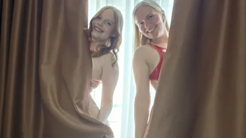 German girl meets sexy Swiss girl 💦 Hot duo in a hotel 🔥