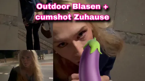 Outdoor blowjob + c*****t at home