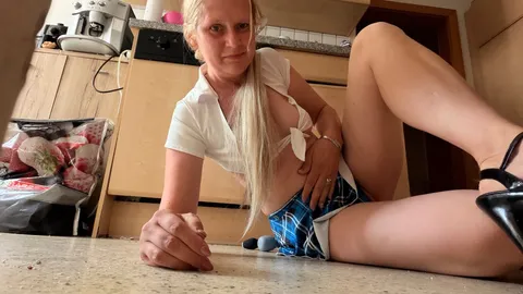 Sexy MILF in a schoolgirl outfit gets a proper shag