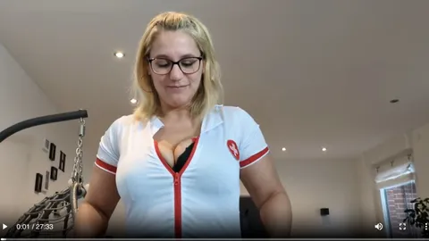 How LONG can you last? 27 mins!!! NURSE FUCKED IN THE ARSE. Wank between her TITS